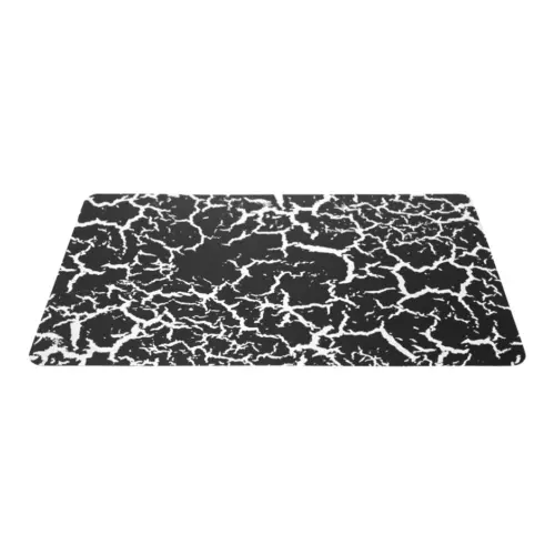 Mantel individual negro con plateado diseño craquelado de 43.5×28.5cm
