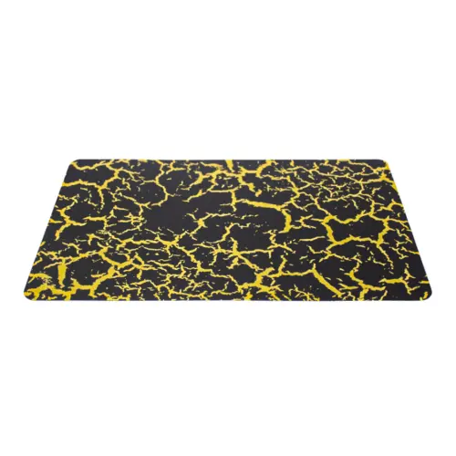 Mantel individual negro con dorado diseño craquelado de 43.5×28.5cm