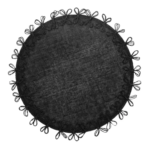 Mantel individual negro con moño diseño tejido de 38cm