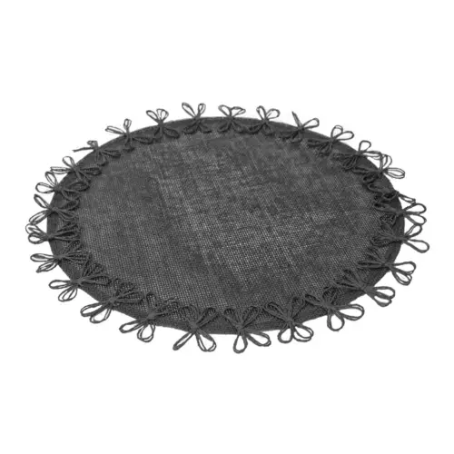 Mantel individual negro con moño diseño tejido de 38cm