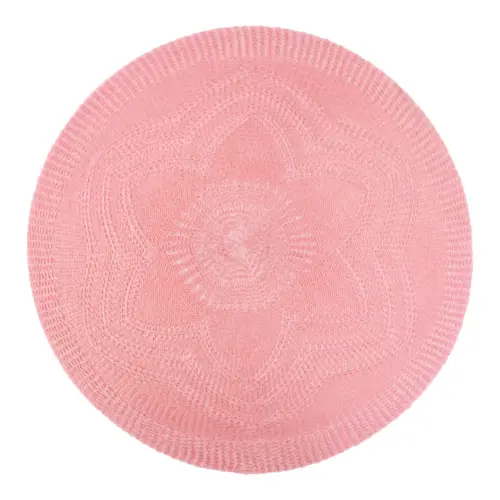 Mantel individual redondo de tela rosa diseño flor de 38cm