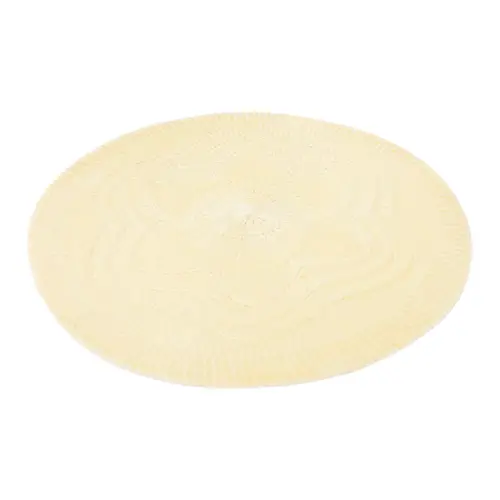 Mantel individual redondo de tela beige diseño flor de 38cm