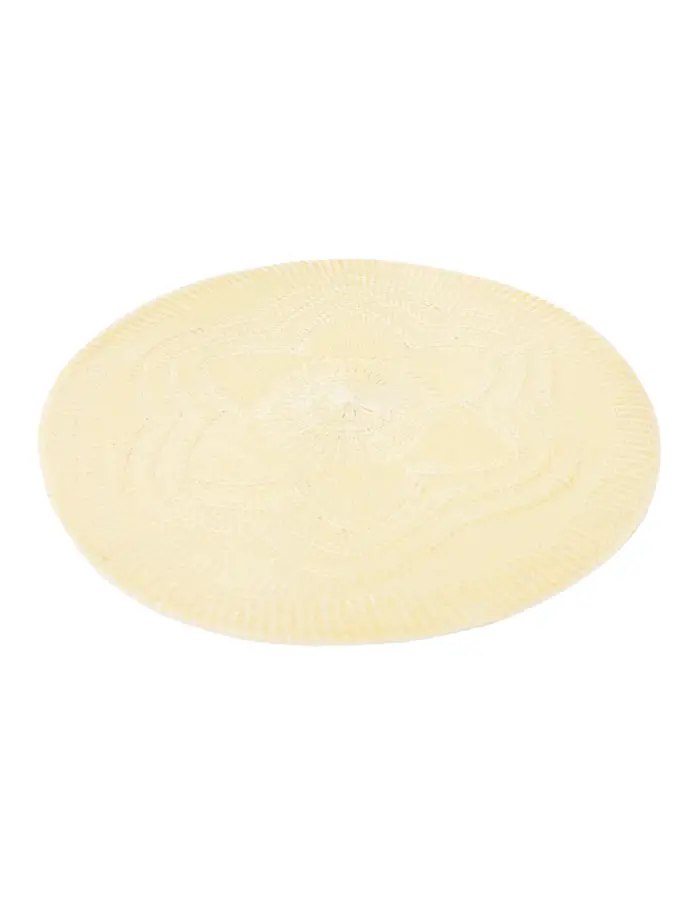 Mantel individual redondo de tela beige diseño flor de 38cm - Image 2