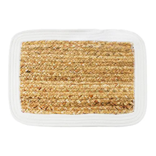 Mantel individual tejido natural con orilla beige de 45x30cm