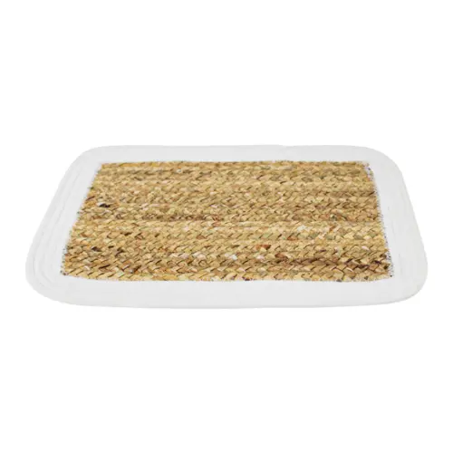 Mantel individual tejido natural con orilla beige de 45x30cm