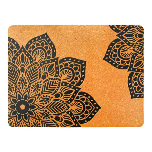 Mantel individual rectangular con diseño mandala negro de 40x30cm