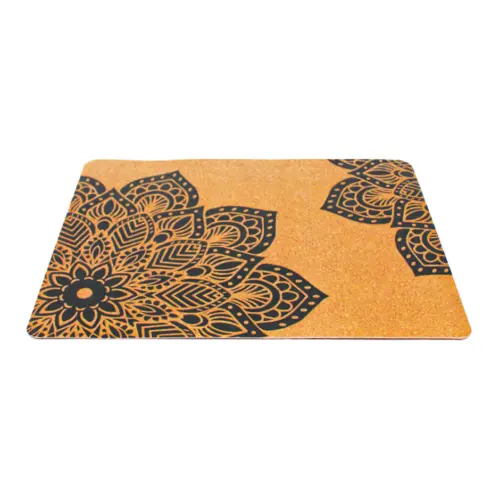 Mantel individual rectangular con diseño mandala negro de 40x30cm
