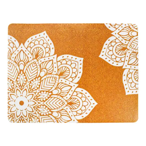 Mantel individual rectangular con diseño mandala blanco de 40x30cm