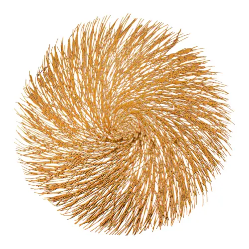 Mantel individual redondo de puntas cobre de 38cm