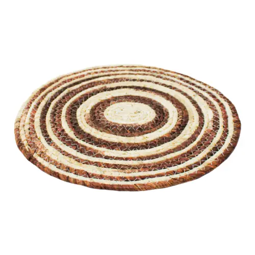 Mantel individual redondo diseño collar cafe de 35cm
