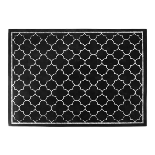 Mantel individual rectangular diseño trebol negro de 43x30cm