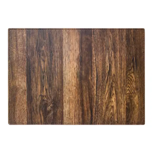 Mantel individual rectangular diseño madera café oscuro de 43x30cm
