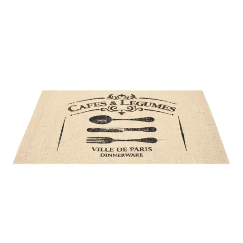 Mantel individual rectangular diseño cubiertos negros de 43.5×28.5cm
