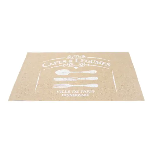 Mantel individual rectangular diseño cubiertos blancos de 43.5×28.5cm