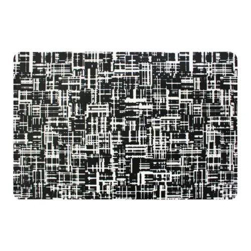 Mantel individual rectangular negro con rayas de 43.5×28.5cm