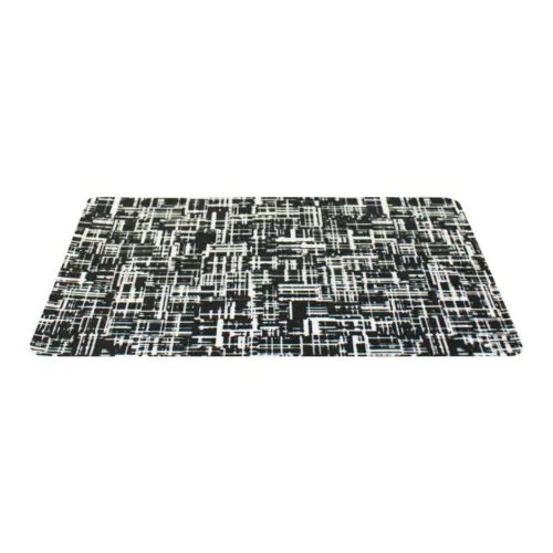 Mantel individual rectangular negro con rayas de 43.5×28.5cm