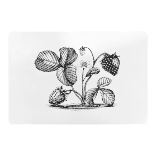 Mantel individual rectangular con diseño fresas de 43.5×28.5cm