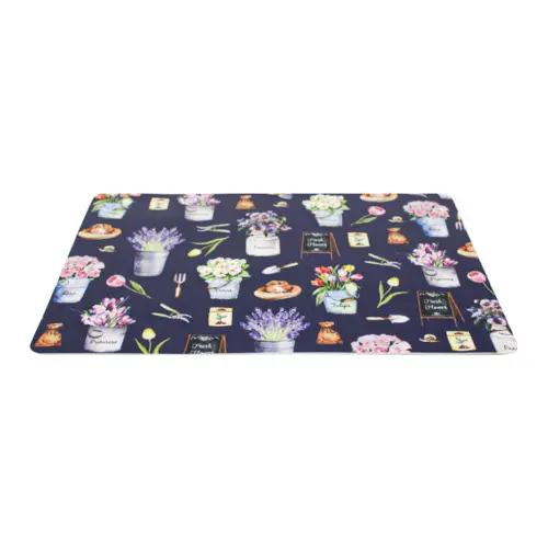 Mantel individual rectangular con diseño flores de 43.5×28.5cm