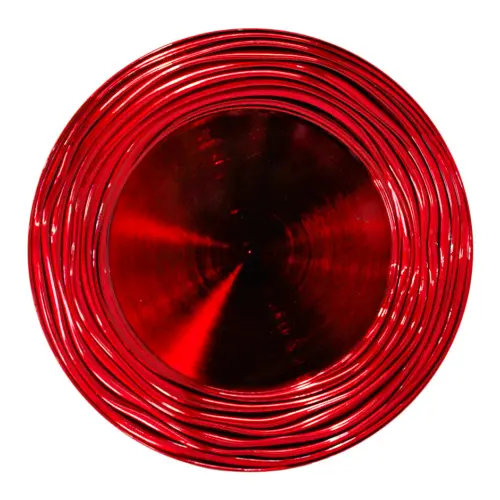 Plato de presentación rojo con rayas onduladas de 33cm