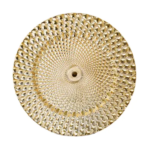 Plato de presentación dorado grabado de 33cm