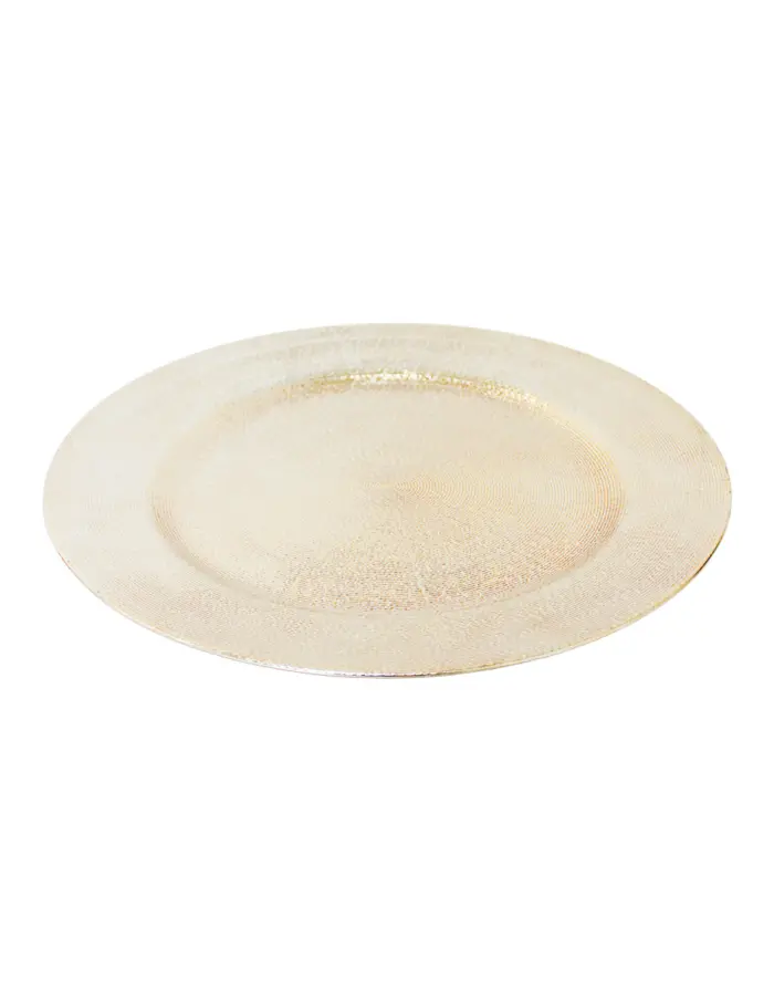 Plato de presentación dorado rayado de 33cm - Image 2