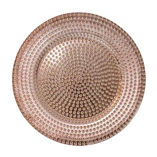 Plato de presentación rosa diseño puntos de 33cm