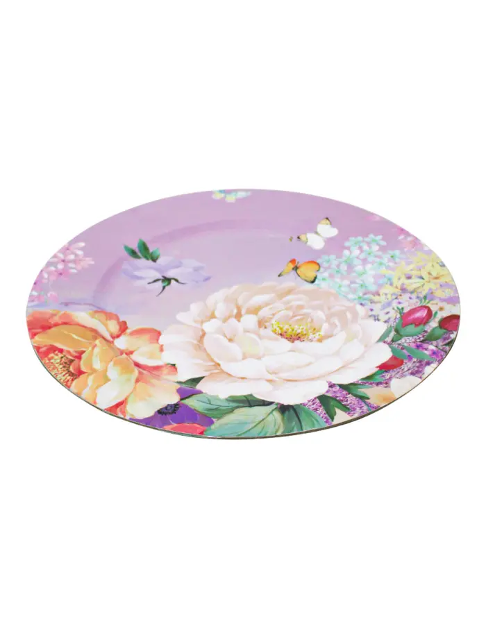 Plato de presentación rosa con flores blancas de 33cm - Image 2