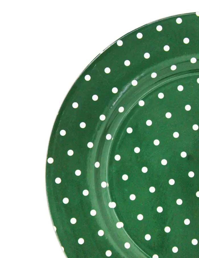 Plato de presentación verde con puntos blancos de 33cm - Image 3
