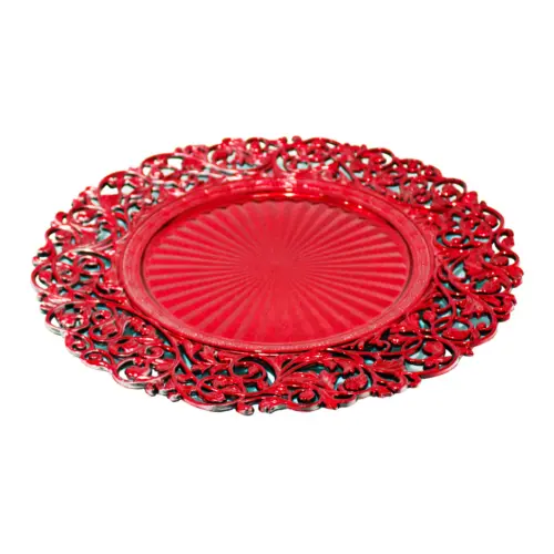 Plato de presentación rojo diseño guias de 34cm