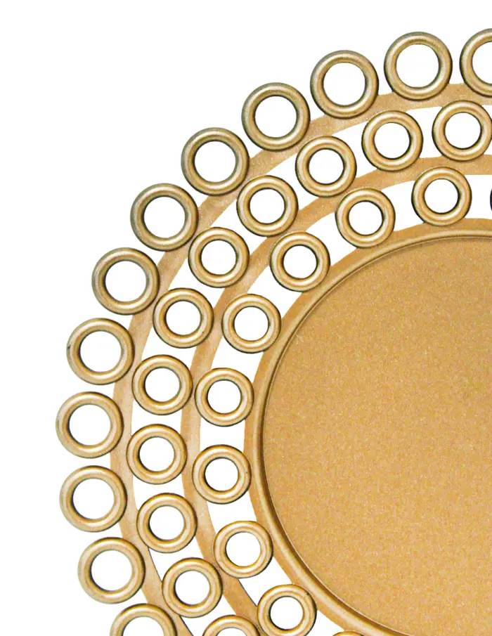Plato de presentación dorado diseño círculos en la orilla de 33cm - Image 3
