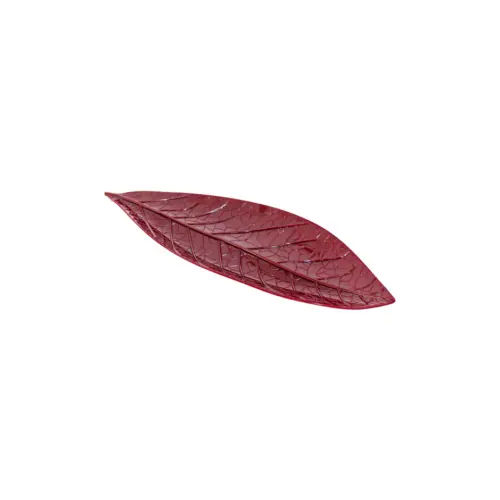 Plato de melamina diseño hoja rojo de 13x36x1.3cm