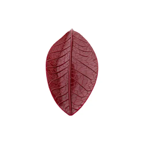 Plato de melamina diseño hoja rojo de 13x36x1.3cm