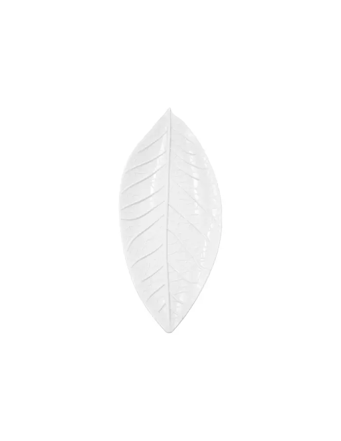 Plato de melamina diseño hoja blanco de 13x36x1.3cm - Image 2