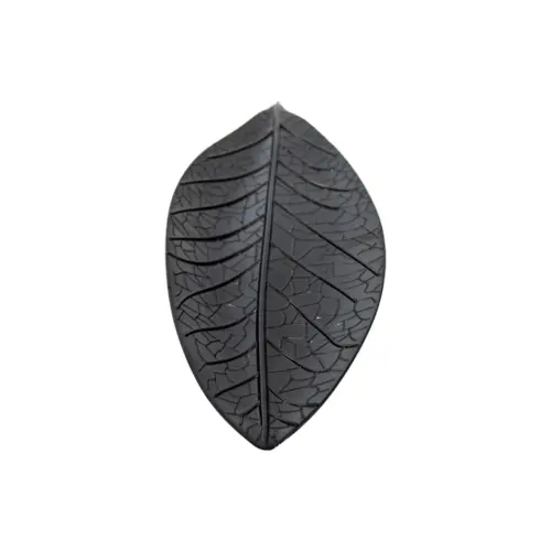 Plato de melamina diseño hoja negro de 13x36x1.3cm