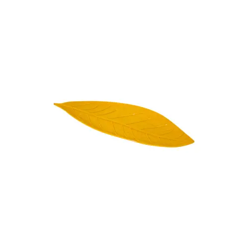Plato de melamina diseño hoja amarillo de 13x36x1.3cm