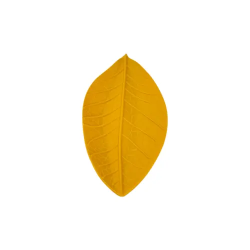 Plato de melamina diseño hoja amarillo de 13x36x1.3cm