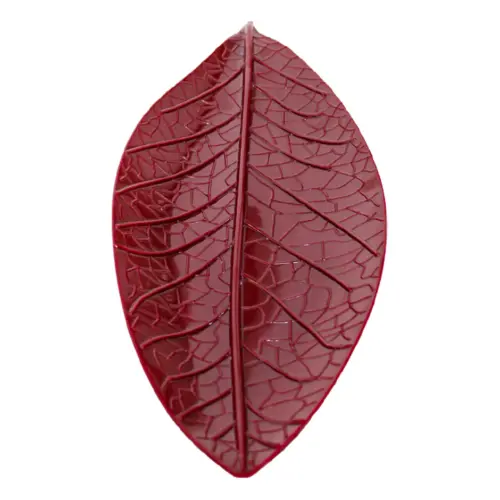 Plato de melamina diseño hoja rojo de 17x47x1.2cm