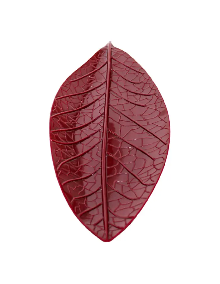 Plato de melamina diseño hoja rojo de 17x47x1.2cm - Image 2