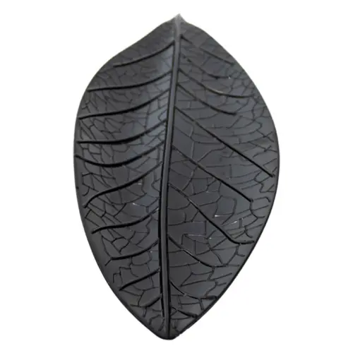 Plato de melamina diseño hoja negro de 17x47x1.2cm