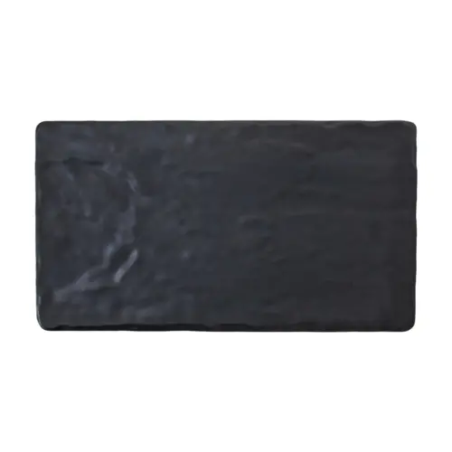 Plato de melamina rectangular negro de 16.5x30x1.3cm