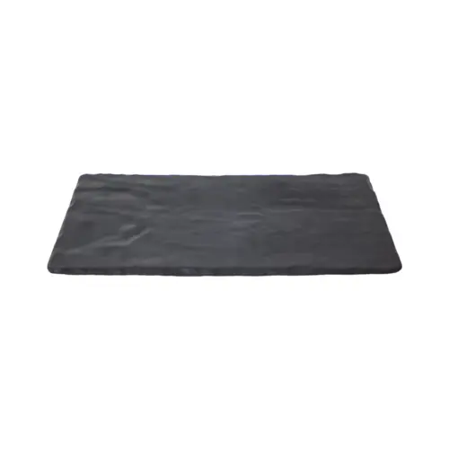 Plato de melamina rectangular negro de 16.5x30x1.3cm