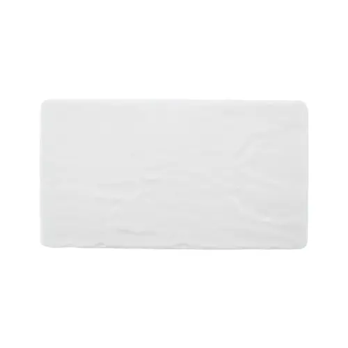 Plato de melamina rectangular blanco de 16.5x30x1.3cm