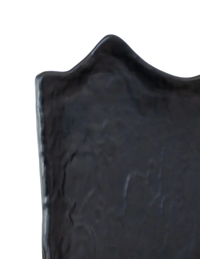 Plato de melamina diseño hoja negro de 18x27.5x5cm - Image 3
