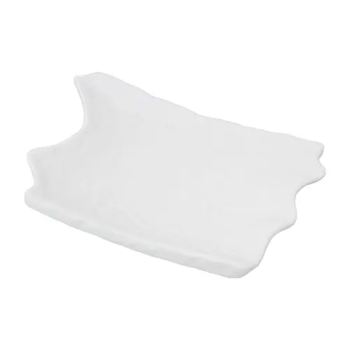 Plato de melamina diseño hoja blanco de 23.5×36.5x7cm