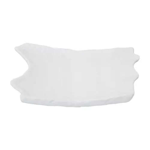 Plato de melamina diseño hoja blanco de 23.5×36.5x7cm
