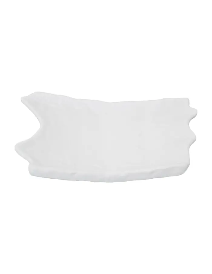 Plato de melamina diseño hoja blanco de 23.5x36.5x7cm - Image 2