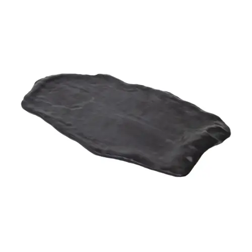 Plato de melamina rectangular negro de 21x40x1.2cm