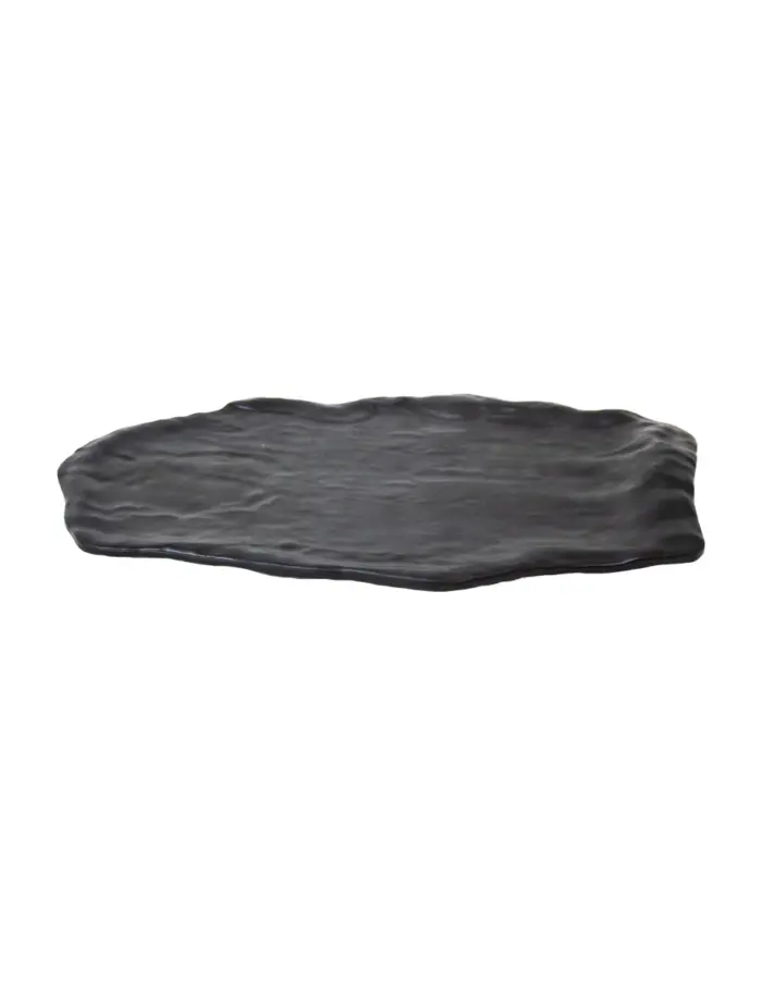 Plato de melamina rectangular negro de 21x40x1.2cm - Image 2