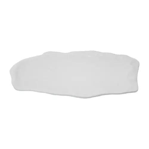 Plato de melamina rectangular blanco de 21x40x1.2cm