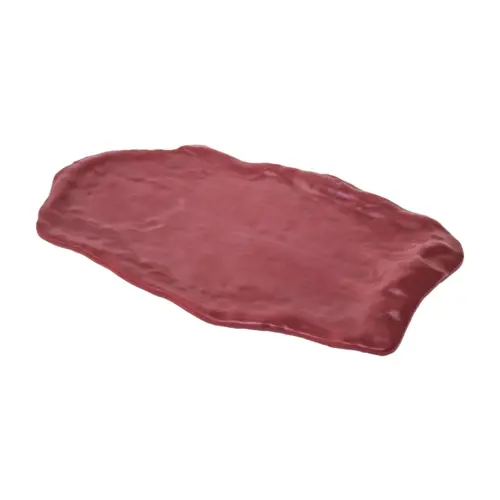 Plato de melamina rectangular rojo de 21x40x1.2cm